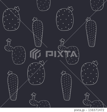Seamless pattern of Mexican cactus flower. Cactus patches collection. Cactus seamless doodle background. Vector EPS 10 Seamless pattern of Mexican cactus flower. Cactus patches collection. Cactus seamless doodle background. Vector EPS 10 138371472