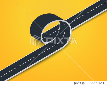 Road Loop Isometric View. Winding 3D Road on a Colorful Background. Vector EPS 10 138371641