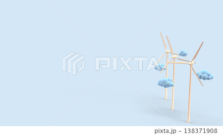 Wind Turbine Renewable Energy Sustainable Power Concept 3d render. 138371908