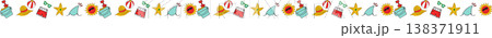 Summer Vacation Hand Drawn Icons On Blue Background 138371911