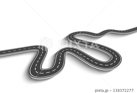 Winding Road on a White Isolated Background. Road way location infographic template. Vector EPS 10 Winding Road on a White Isolated Background. Road way location infographic template. Vector EPS 10 138372277