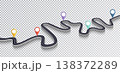Winding Road Isolated Transparent Special Effect. Road way location infographic template. Vector EPS 10 138372289