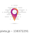 Map pointer flat icon with a colorful gradient and a simple linear background. Vector EPS 10 138372291