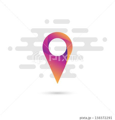 Map pointer flat icon with a colorful gradient and a simple linear background. Vector EPS 10 Map pointer flat icon with a colorful gradient and a simple linear background. Vector EPS 10 138372291
