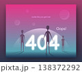 Error 404 page concept. Arrival of aliens on Earth in a modern flat style. Template for web page. Vector EPS 10 138372292