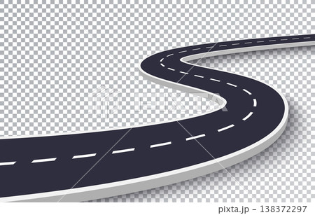 Winding Road Isolated Transparent Special Effect. Road way location infographic template. Vector EPS 10 138372297