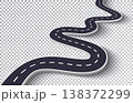 Winding Road Isolated Transparent Special Effect. Road way location infographic template. Vector EPS 10 138372299
