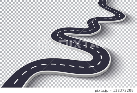 Winding Road Isolated Transparent Special Effect. Road way location infographic template. Vector EPS 10 138372299