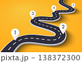 Winding Road on a White Isolated Background. Road way location infographic template with pin pointer. Vector EPS 10 138372300