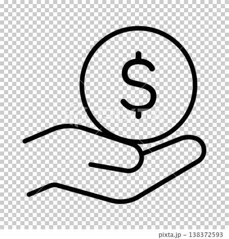 手の上のドルマークアイコン(支払い・収益) 手の上のドルマークアイコン(支払い・収益) 138372593