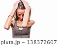 Woman with thin body struggling with eating disorder 138372607