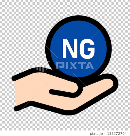 手上的「NG」標記是一個彩色圖標,表示禁止或拒絕。 手上的「NG」標記是一個彩色圖標,表示禁止或拒絕。 138372794