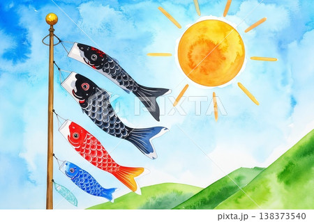 空を泳ぐ鯉のぼり 138373540