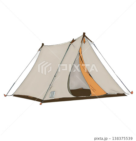 アウトドア、テント、キャンプ、焚火、アウトドアチェア、透過、自然、山、ハイキング、キャンプギア 138375539