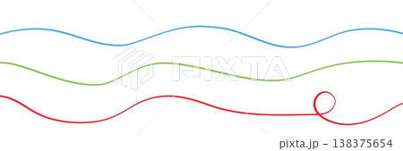 Line squiggle cable Wavy line with flowing curves Seamless pattern of continuous wavy lines Curved single line Single 138375654