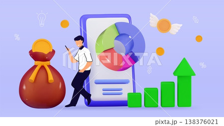 3D online trading Investment Business graph on application concept Analyzing investment money cash and exchange with finance 3D online trading Investment Business graph on application concept Analyzing investment money cash and exchange with finance 138376021