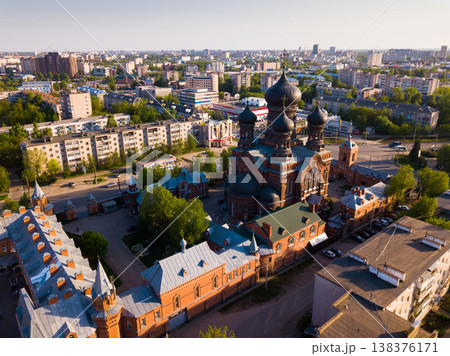 Vvedenskaya church of city Ivanovo from helicopter. Russia Vvedenskaya church of city Ivanovo from helicopter. Russia 138376171