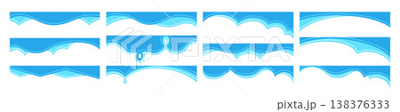 Modern divider border shape set abstract wave curve elements minimal contemporary design template 138376333