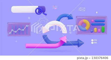 3d Agile development decisions methodology business concept Agile life rule cycle for software development diagram SCRUM Time planning and workflow managing 138376406