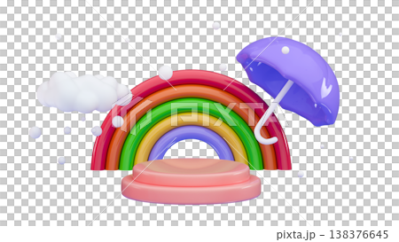 Rainbow podium 3d background Cute children product display, platform and clouds baby sale banner Minimal three-dimensional 3D render illustration Rainbow podium 3d background Cute children product display, platform and clouds baby sale banner Minimal three-dimensional 3D render illustration 138376645