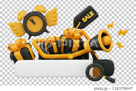 3d Black Friday Search Bar Minimal three-dimensional 3D rendering illustration 3d Black Friday Search Bar Minimal three-dimensional 3D rendering illustration 138376647