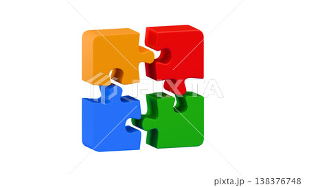 3D Jigsaw Puzzle Piece 3D Jigsaw Puzzle Piece 138376748