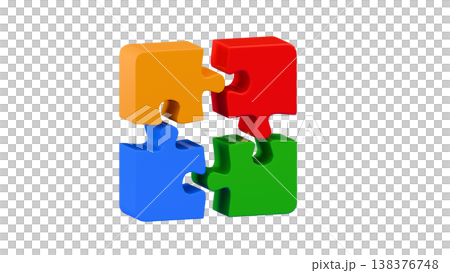 3D Jigsaw Puzzle Piece 3D Jigsaw Puzzle Piece 138376748