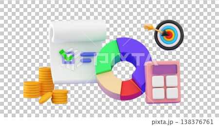 3d Money profit Invest in best idea Investment and analysis Money profits Financial learning 138376761