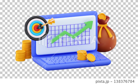 3d Money profit Investment and analysis money cash profits Business concept for trading Economical wealth revenue 138376784