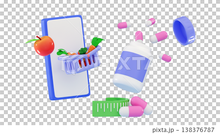 3d online medicine concept Telemedicine Order medicines Healthcare pharmacy store app 3d online medicine concept Telemedicine Order medicines Healthcare pharmacy store app 138376787