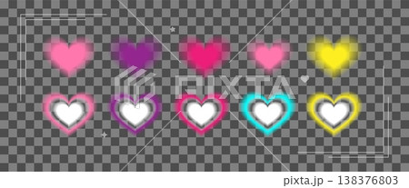Y2k Valentine day gradient card Blurry heart aura aesthetic element with linear form Trendy girly retro groovy style Y2k Valentine day gradient card Blurry heart aura aesthetic element with linear form Trendy girly retro groovy style 138376803