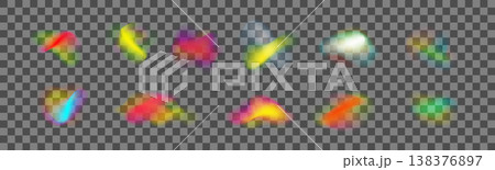 Prism rainbow light Holographic abstract blur spot Soft geometric blend Chameleon y2k aura shape gradient texture 138376897