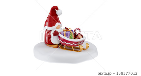 3D magical elf sleigh with gnome Skate full of christmas gifts Merry Christmas and Happy New Year Holiday Xmas background 3D magical elf sleigh with gnome Skate full of christmas gifts Merry Christmas and Happy New Year Holiday Xmas background 138377012