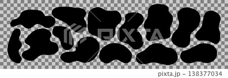 Organic amoeba blob shape vector illustration set Abstract irregular form Flat style Fluid 138377034