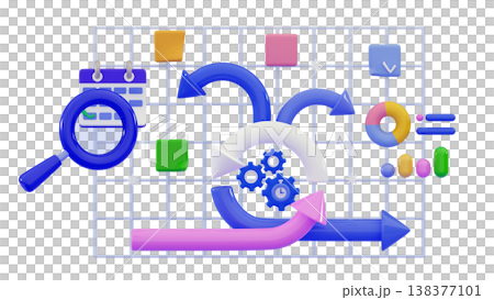 3d Agile development decisions methodology business concept Agile life rule cycle 138377101
