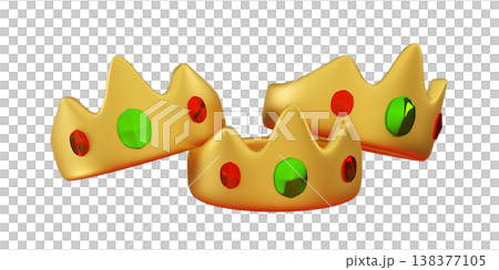 3d Three shiny crowns Epiphany and Three Kings Day hilgay calabration 138377105