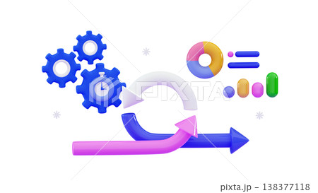 3d Agile development decisions methodology business concept Agile life rule cycle 138377118