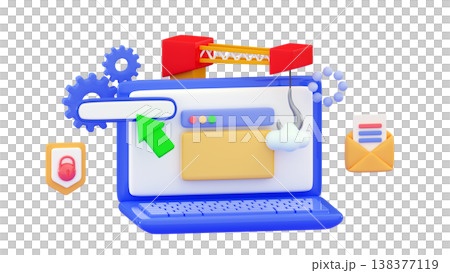 3d System update Upgrading concept Progress bar Website loading optimization 138377119