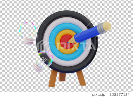 3D Target with Pencile Education concept Pen tool Success writing SEO optimisation 3D Target with Pencile Education concept Pen tool Success writing SEO optimisation 138377124