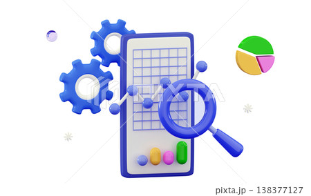 3d hitting dart target Trading graph Business start-up concept 138377127