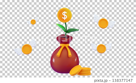 3d Coin tree Business profit investment, development concept 3d Coin tree Business profit investment, development concept 138377147