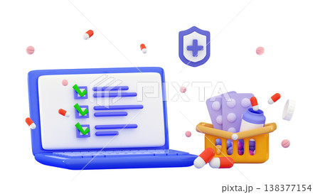 3d online medicine concept Order medicines Healthcare pharmacy 3d online medicine concept Order medicines Healthcare pharmacy 138377154