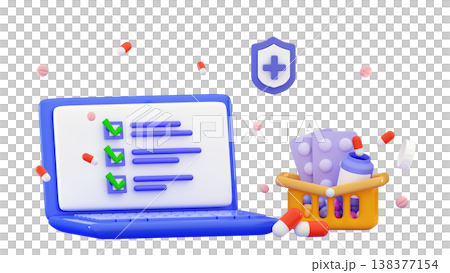 3d online medicine concept Order medicines Healthcare pharmacy 3d online medicine concept Order medicines Healthcare pharmacy 138377154