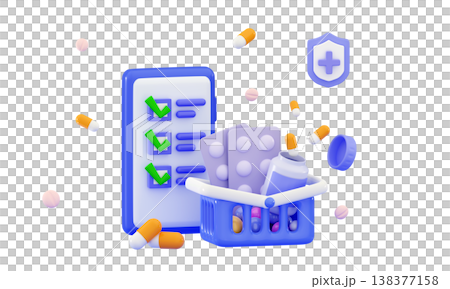 3d online medicine concept Shopping cart and jars for pills, capsules, vitamins 3d online medicine concept Shopping cart and jars for pills, capsules, vitamins 138377158