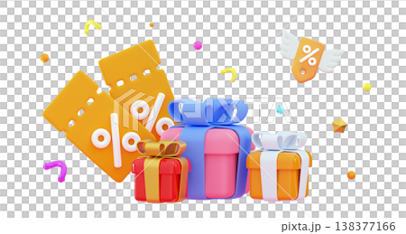 3D Party confetti with stack Christmas gifts boxs 3D Party confetti with stack Christmas gifts boxs 138377166