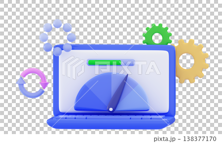 3d System update Upgrading concept Progress bar Website loading optimization 3d System update Upgrading concept Progress bar Website loading optimization 138377170