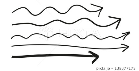 Straight long arrow Vector set of drawn arrows Collection of pointers 138377175