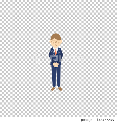 お辞儀するサラリーマン 138377235