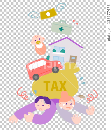 一對雙薪夫婦同時破產的畫面:家庭財務因稅收增加和物價上漲而耗盡。 一對雙薪夫婦同時破產的畫面:家庭財務因稅收增加和物價上漲而耗盡。 138377478