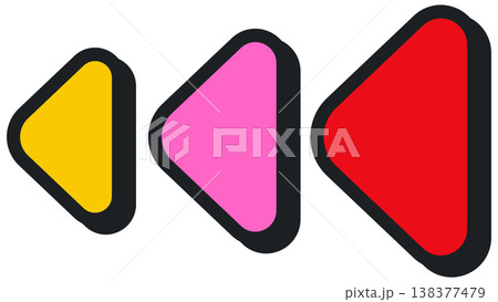 Modern Neo Brutalism Fast Rewind Arrow Icons with Pop Art Style Bold Outlines Modern Neo Brutalism Fast Rewind Arrow Icons with Pop Art Style Bold Outlines 138377479